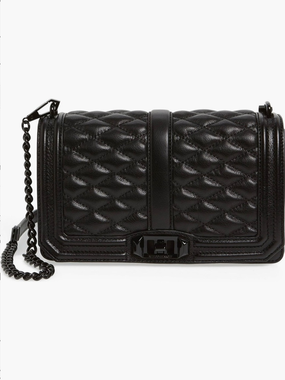 Rebecca Minkoff Love Leather Crossbody Black  Bag | Pre-Owned in Good Condition